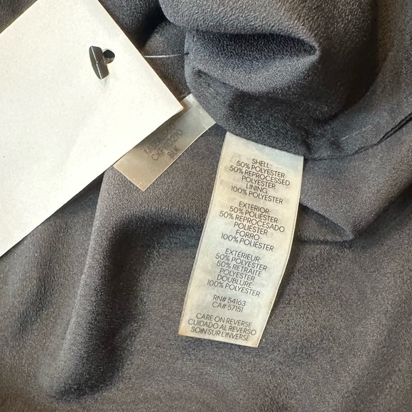 NWT Calvin  Klein Black Ruffled Notched Collar Blouse - Picture 10 of 10